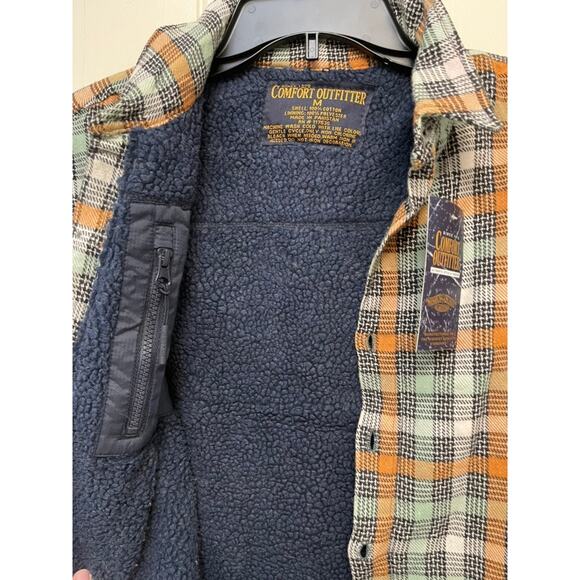 Comfort Outfitter Plaid Men's Women's Lined Jacket Overcoat Blue Brown Sz M - Picture 2 of 4